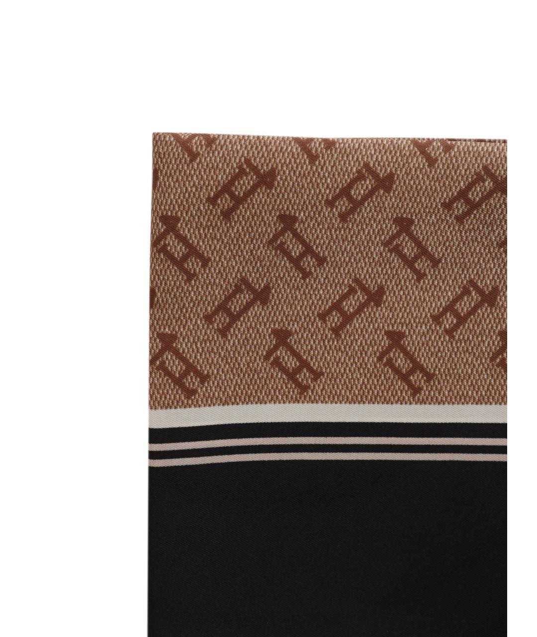 HERNO Черный шелковый платок, фото 5