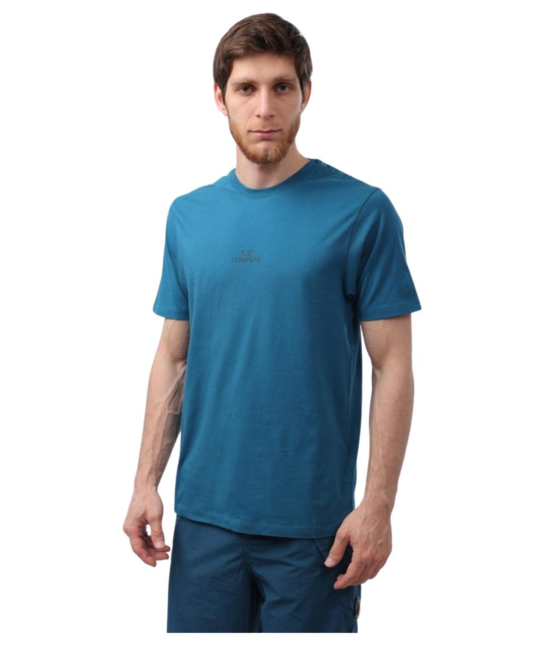 CP COMPANY Синяя хлопковая футболка, фото 1