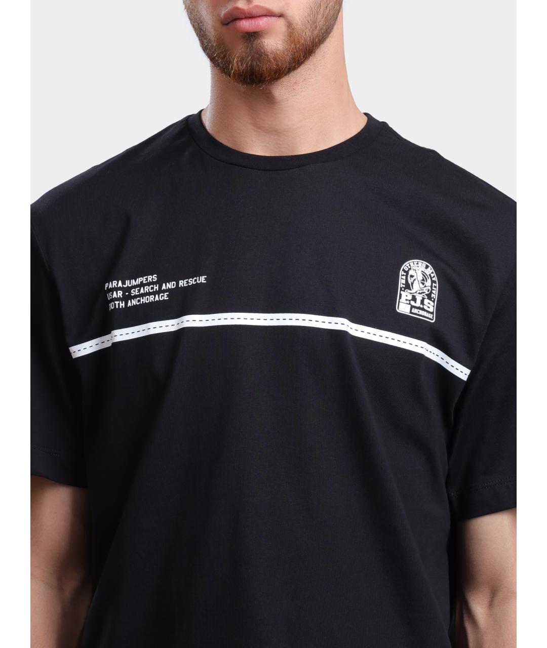 PARAJUMPERS Черная хлопковая футболка, фото 3