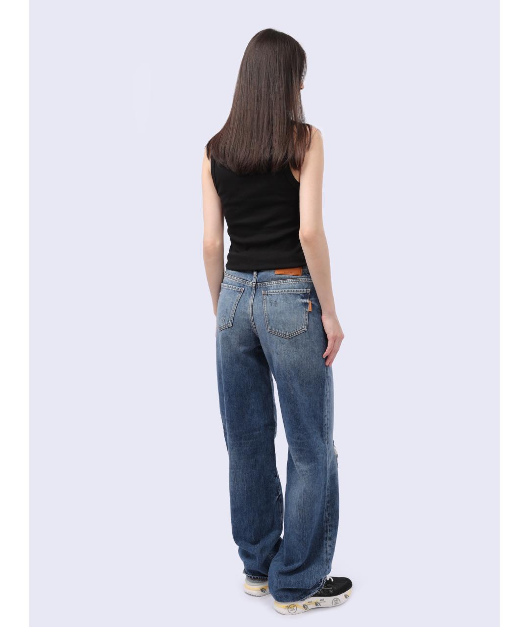 ARMANI EXCHANGE Синие хлопковые прямые джинсы, фото 5