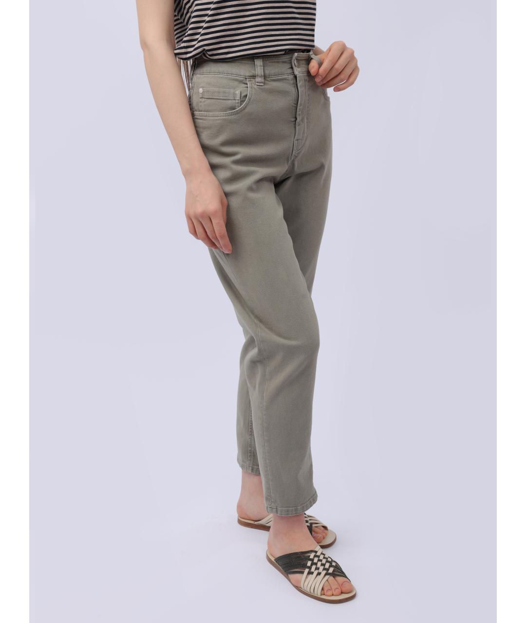 BRUNELLO CUCINELLI Хаки деним прямые брюки, фото 5