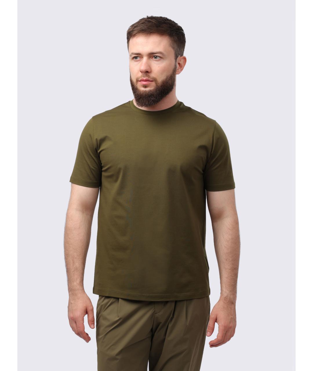 HERNO Хаки хлопковая футболка, фото 6