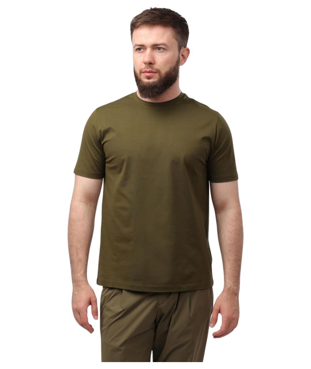 HERNO Хаки хлопковая футболка, фото 1