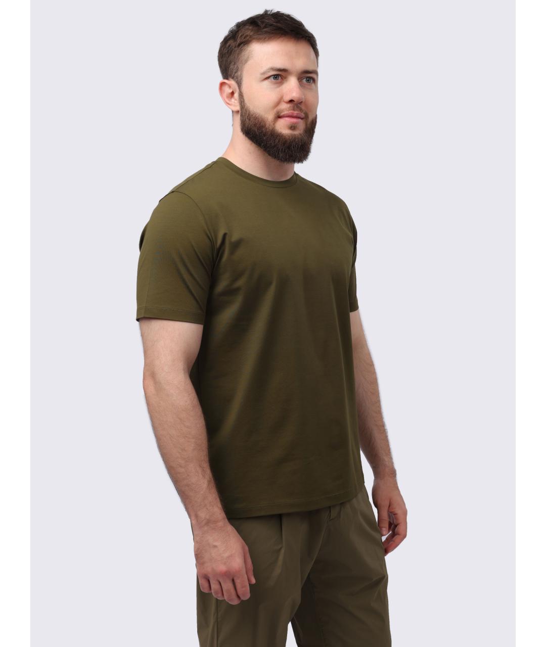 HERNO Хаки хлопковая футболка, фото 4