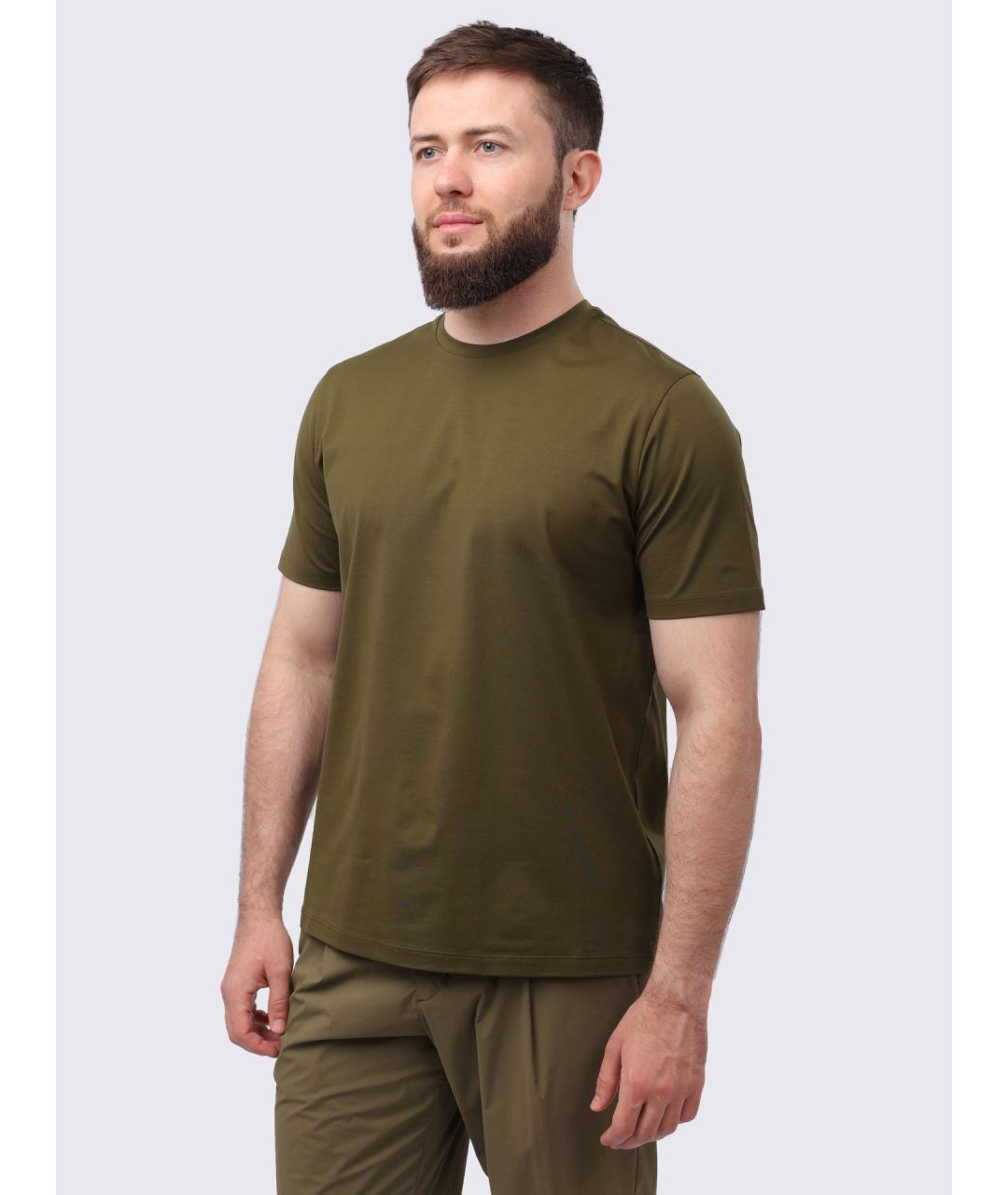 HERNO Хаки хлопковая футболка, фото 3