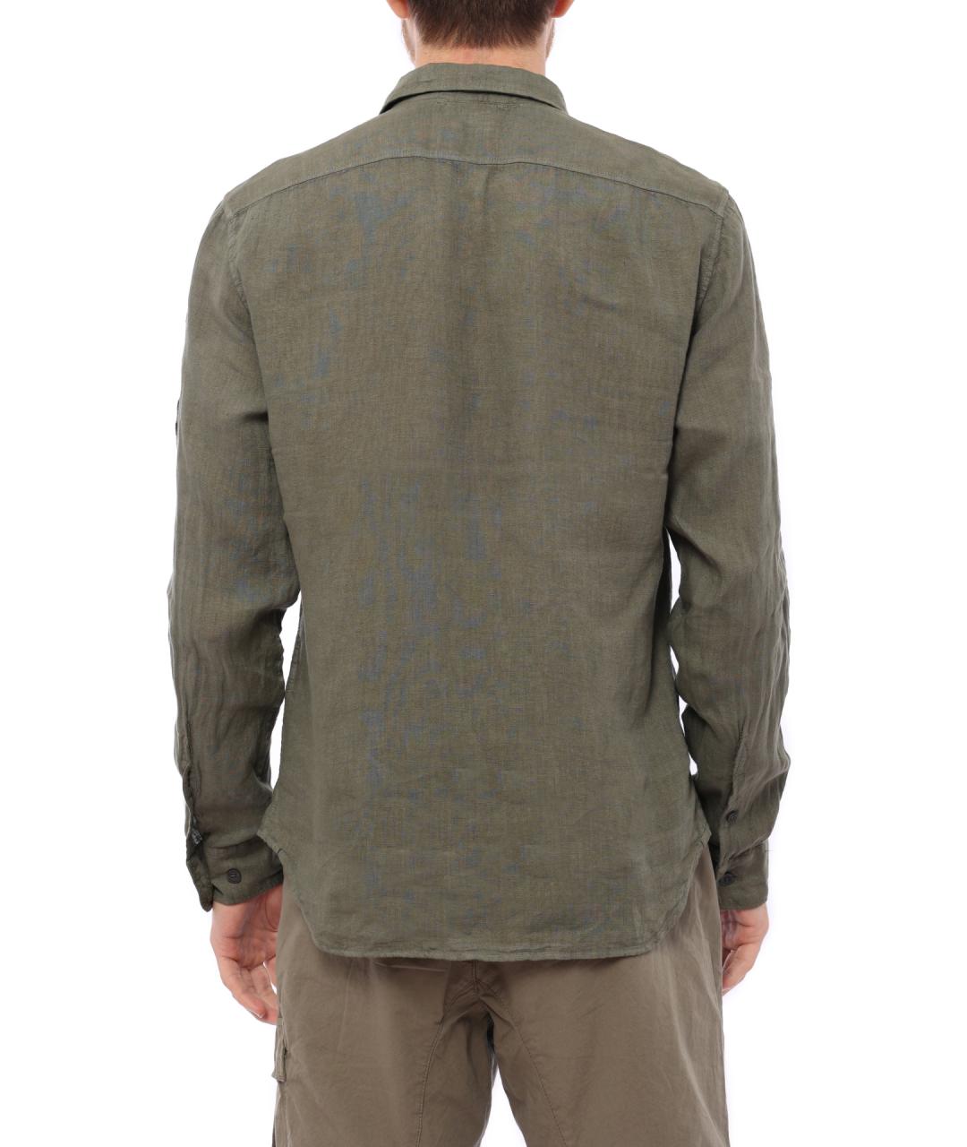 CP COMPANY Зеленая льняная кэжуал рубашка, фото 5