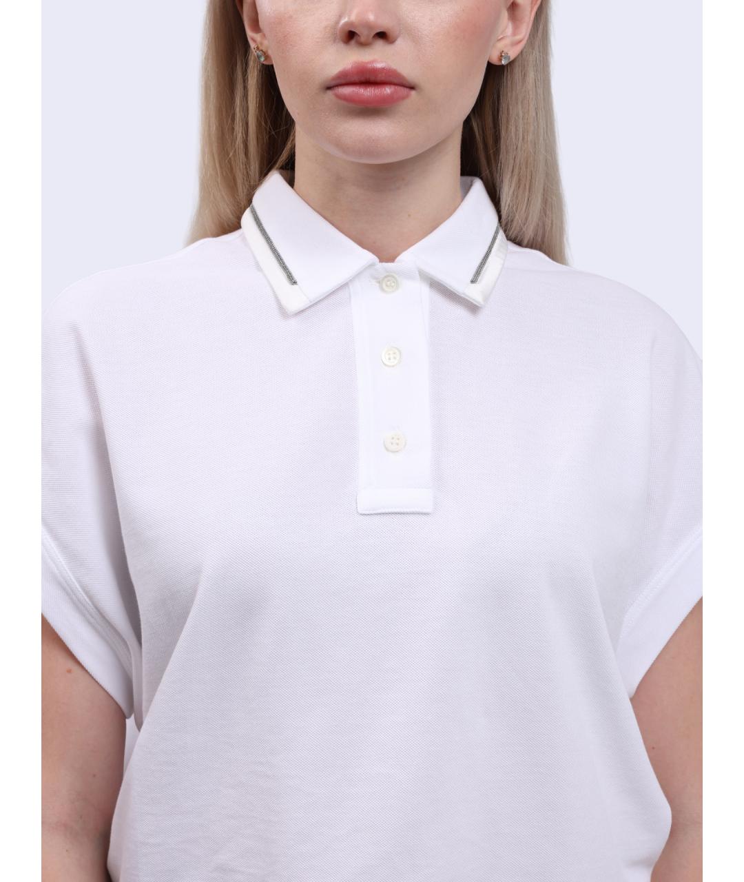 BRUNELLO CUCINELLI Белая хлопковая футболка, фото 4