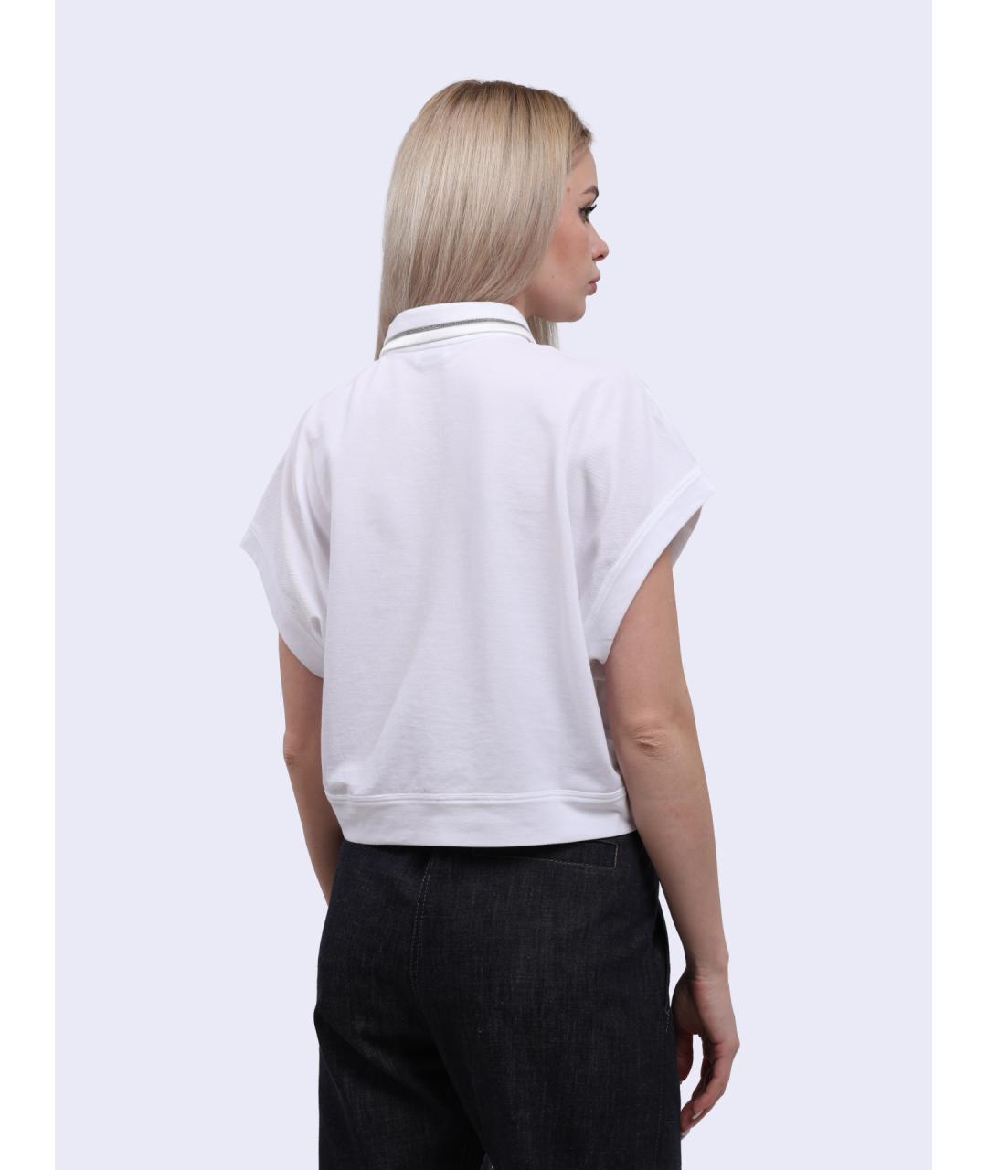 BRUNELLO CUCINELLI Белая хлопковая футболка, фото 5