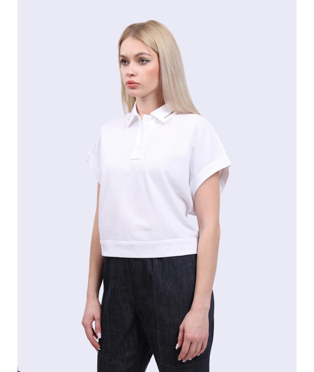 BRUNELLO CUCINELLI Белая хлопковая футболка, фото 3