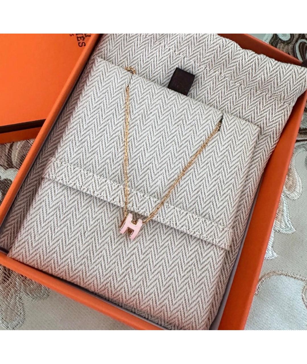 HERMES Розовая металлическая подвеска, фото 4