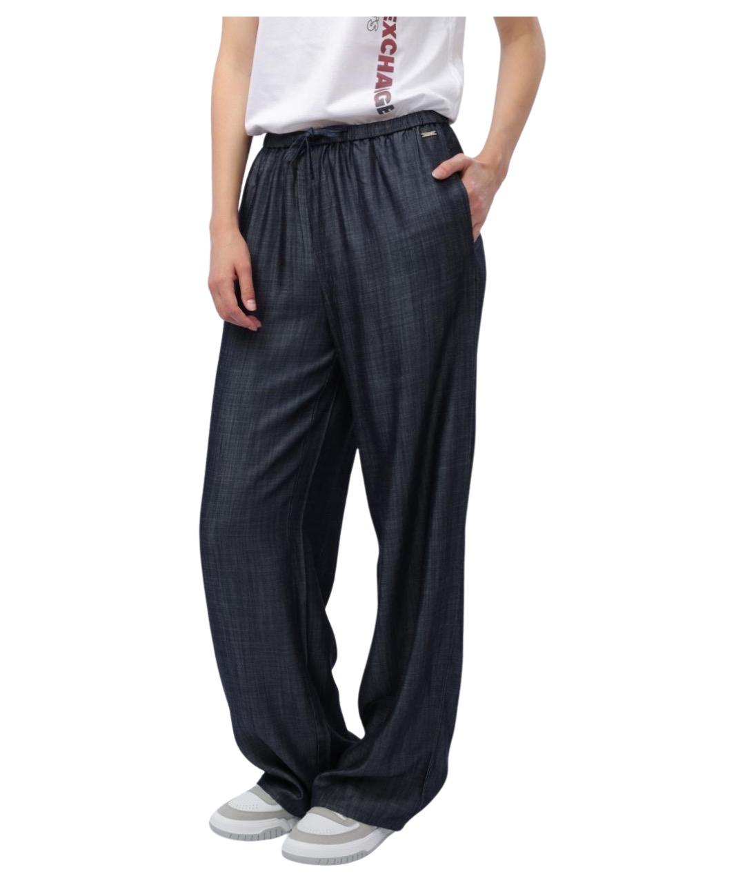 ARMANI EXCHANGE Синие хлопковые прямые брюки, фото 1