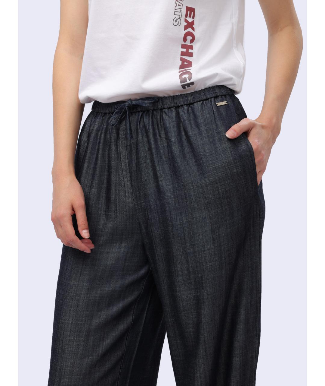 ARMANI EXCHANGE Синие хлопковые прямые брюки, фото 2