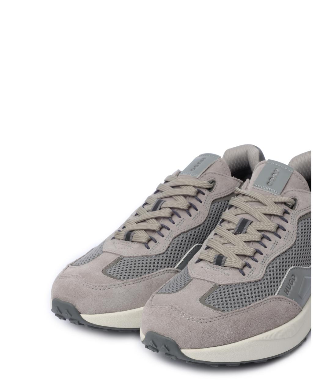 HUGO Серые замшевые низкие кроссовки / кеды, фото 6