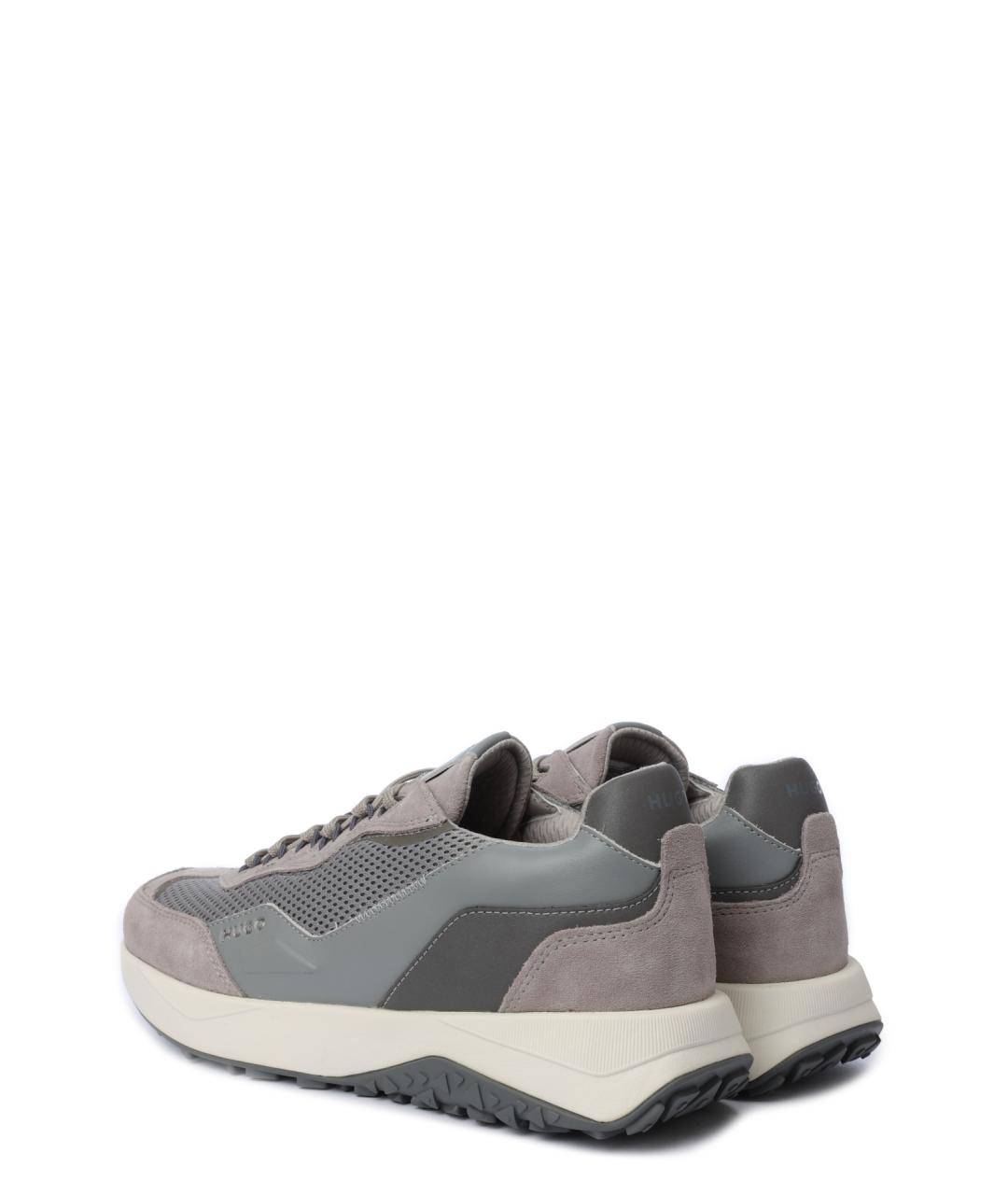 HUGO Серые замшевые низкие кроссовки / кеды, фото 3