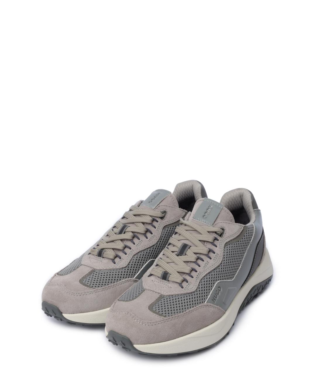 HUGO Серые замшевые низкие кроссовки / кеды, фото 2