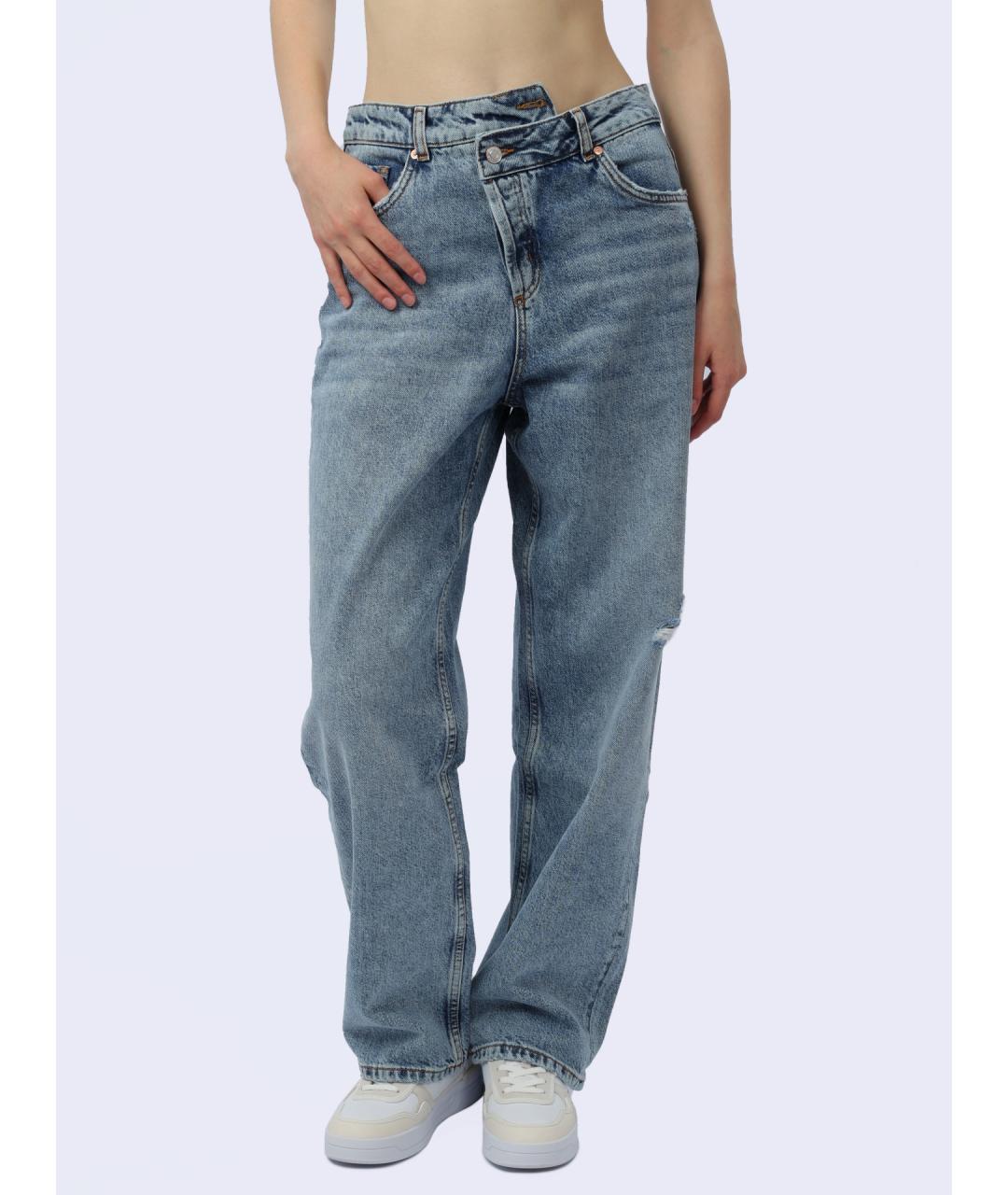 HUGO Голубые хлопковые прямые джинсы, фото 6