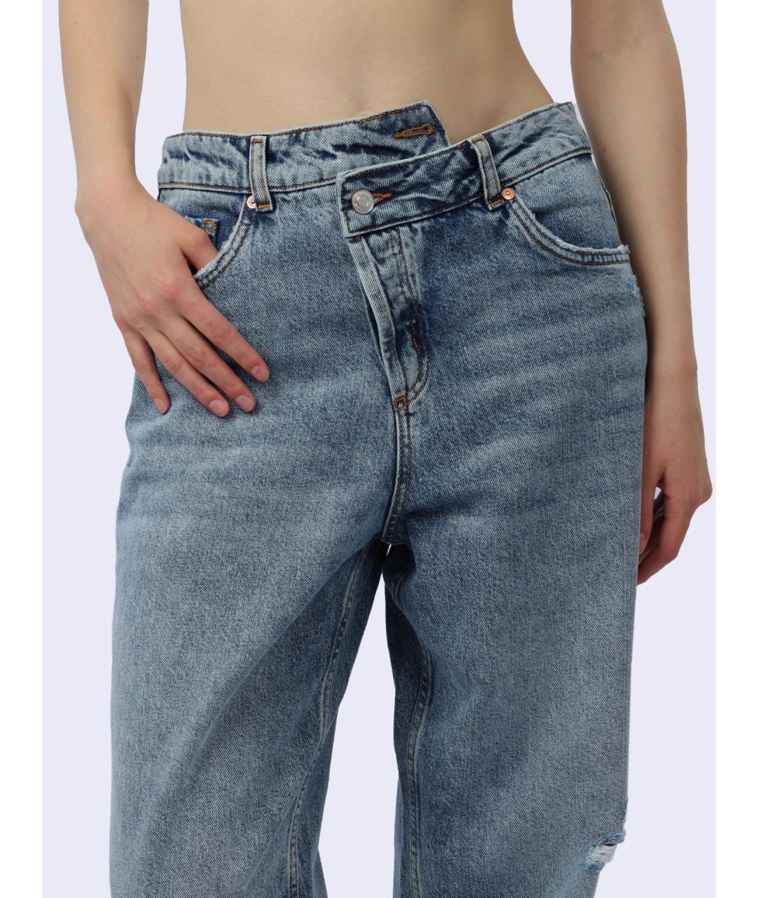 HUGO Голубые хлопковые прямые джинсы, фото 4