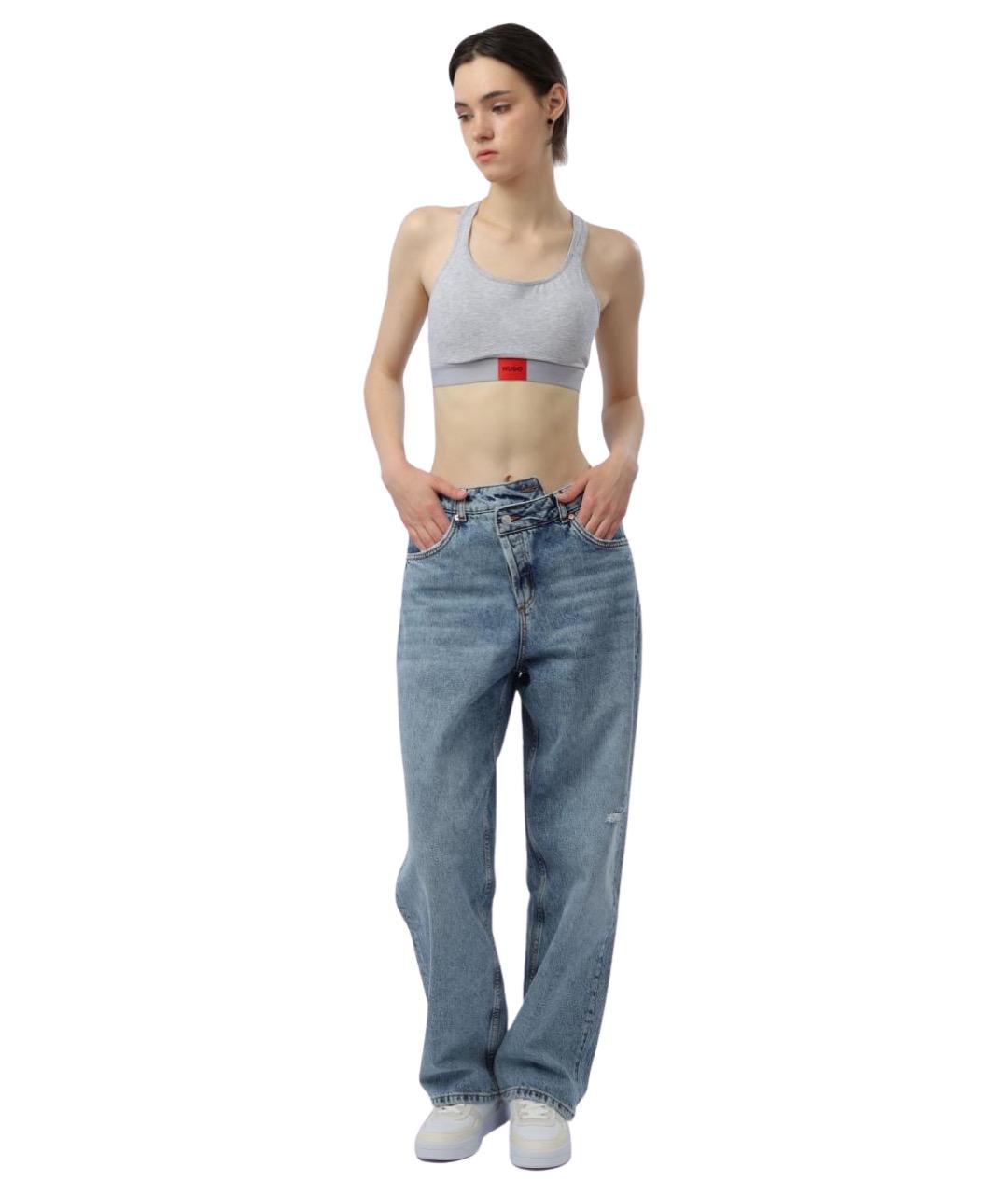 HUGO Голубые хлопковые прямые джинсы, фото 1