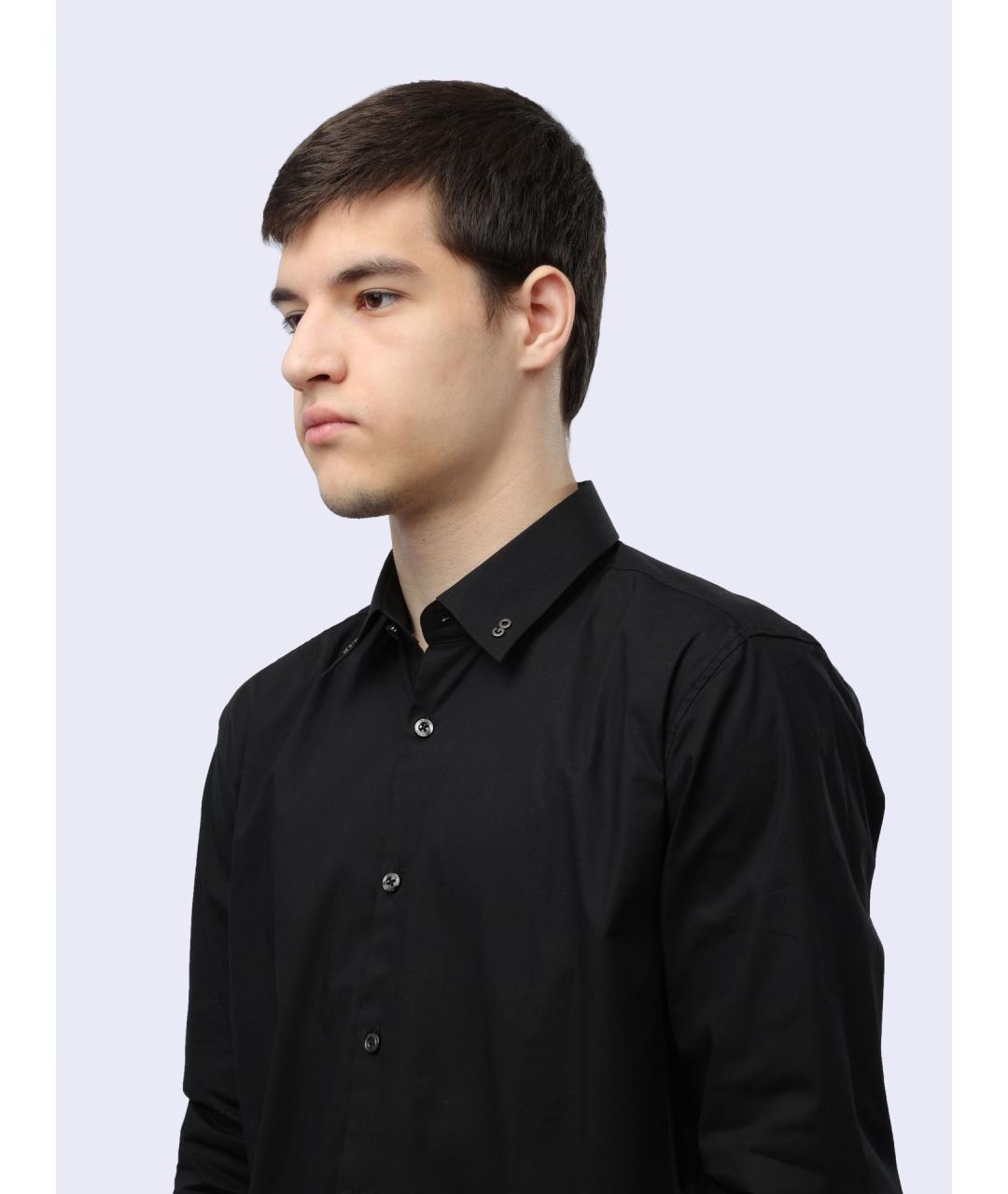 HUGO Черная хлопковая кэжуал рубашка, фото 4