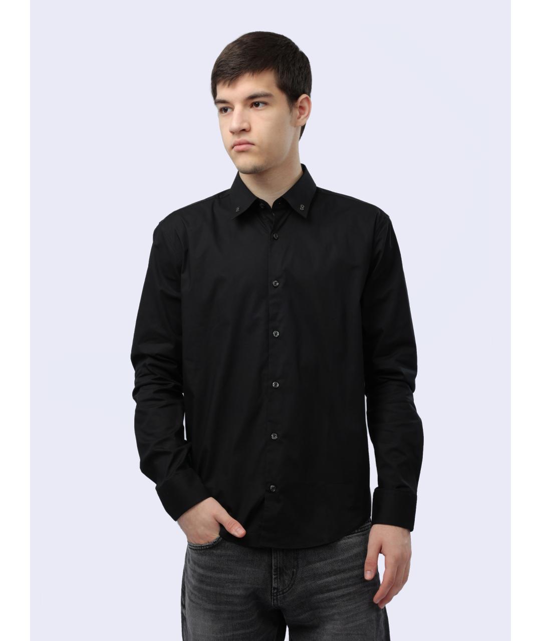 HUGO Черная хлопковая кэжуал рубашка, фото 7