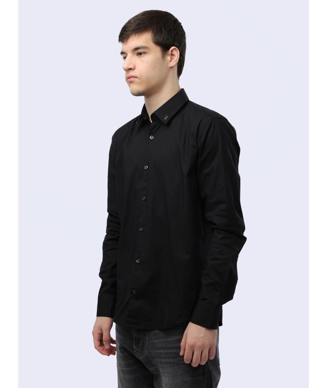 HUGO Черная хлопковая кэжуал рубашка, фото 3