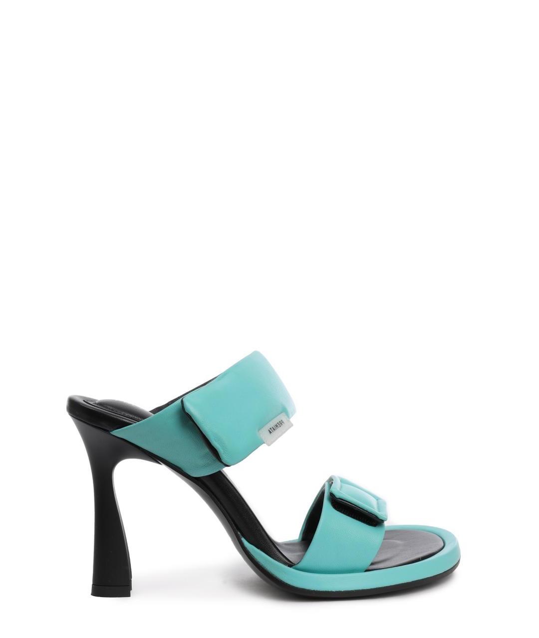 PREMIATA Бирюзовые кожаные мюли, фото 1