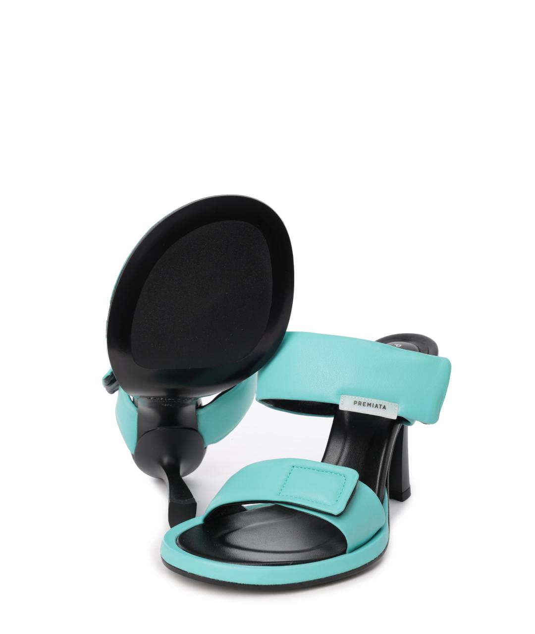 PREMIATA Бирюзовые кожаные мюли, фото 5