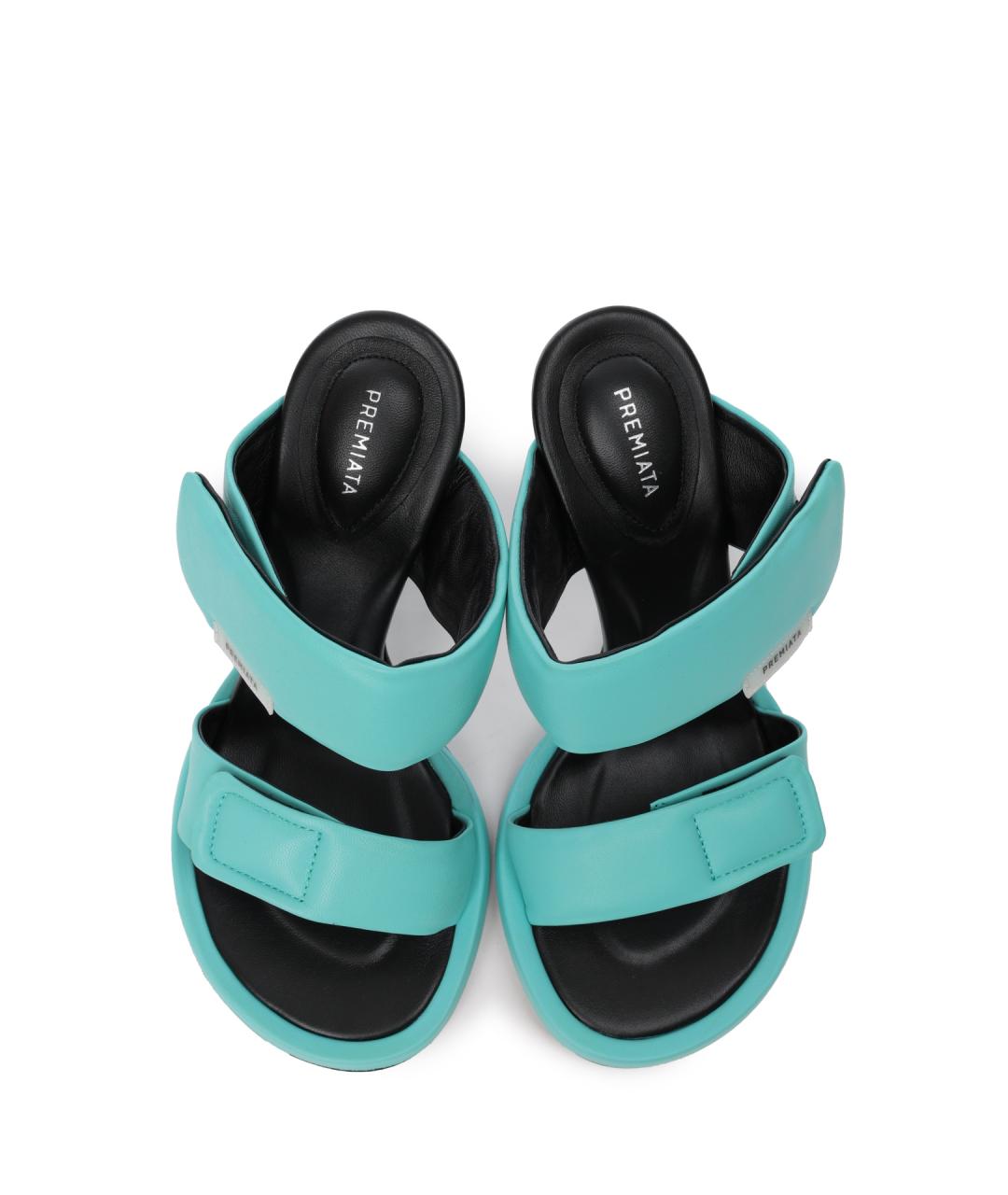 PREMIATA Бирюзовые кожаные мюли, фото 4