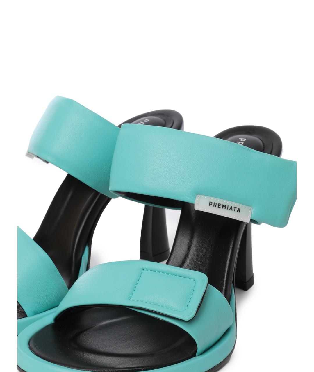 PREMIATA Бирюзовые кожаные мюли, фото 6