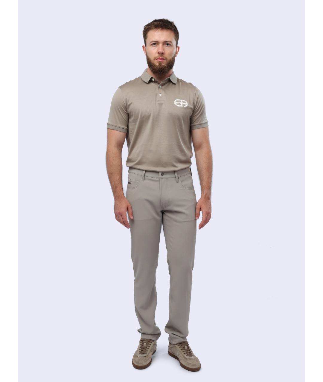 EMPORIO ARMANI Серые хлопковые прямые джинсы, фото 2