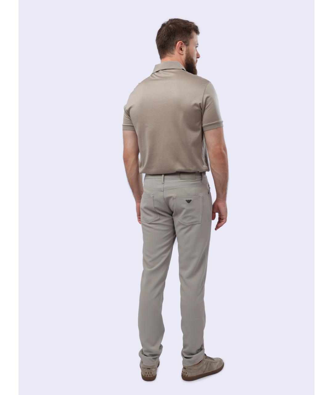 EMPORIO ARMANI Серые хлопковые прямые джинсы, фото 6