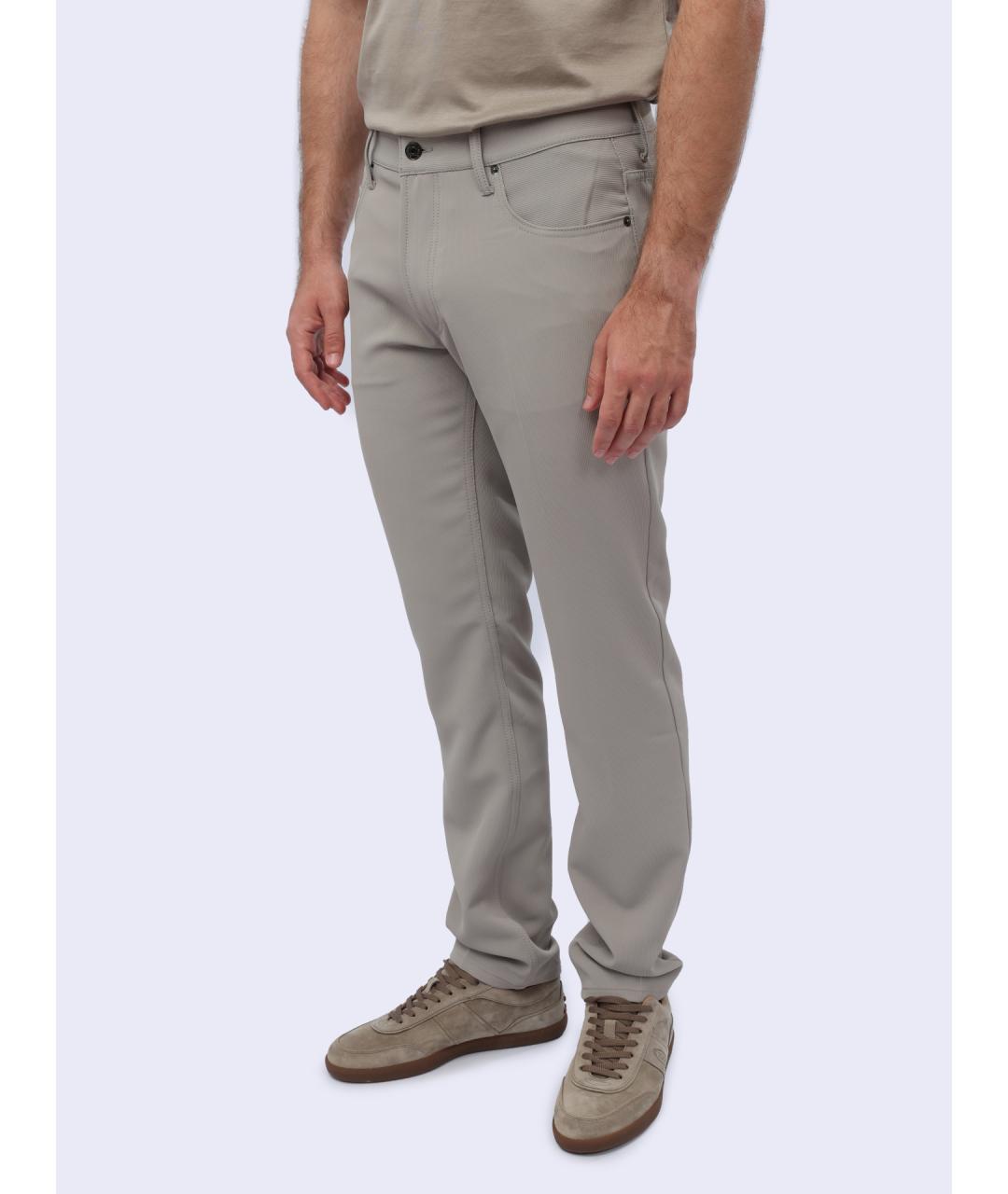 EMPORIO ARMANI Серые хлопковые прямые джинсы, фото 3