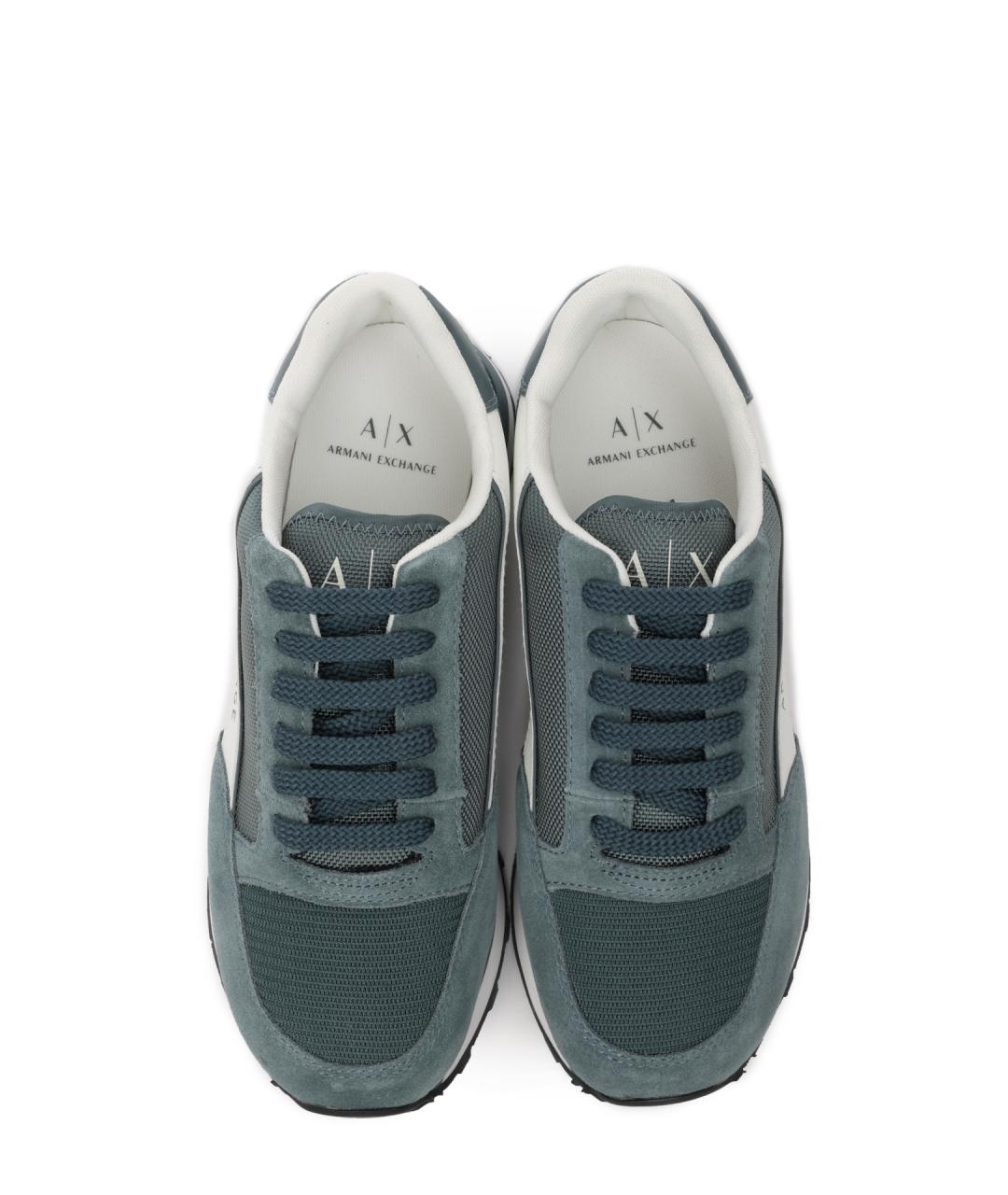 ARMANI EXCHANGE Зеленые замшевые низкие кроссовки / кеды, фото 5