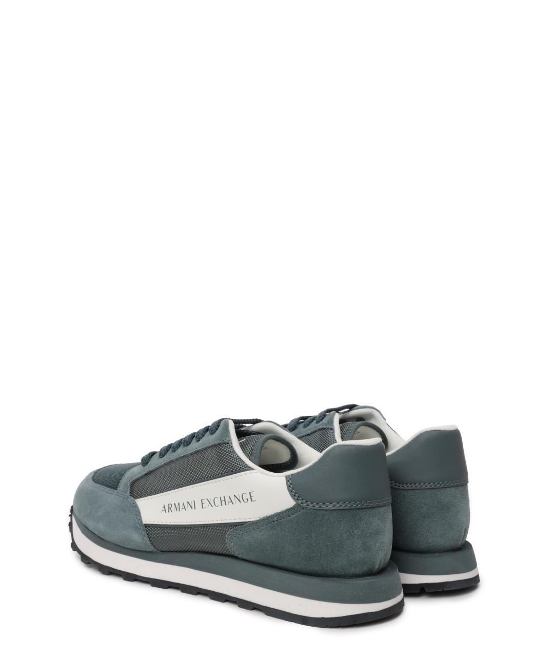 ARMANI EXCHANGE Зеленые замшевые низкие кроссовки / кеды, фото 3
