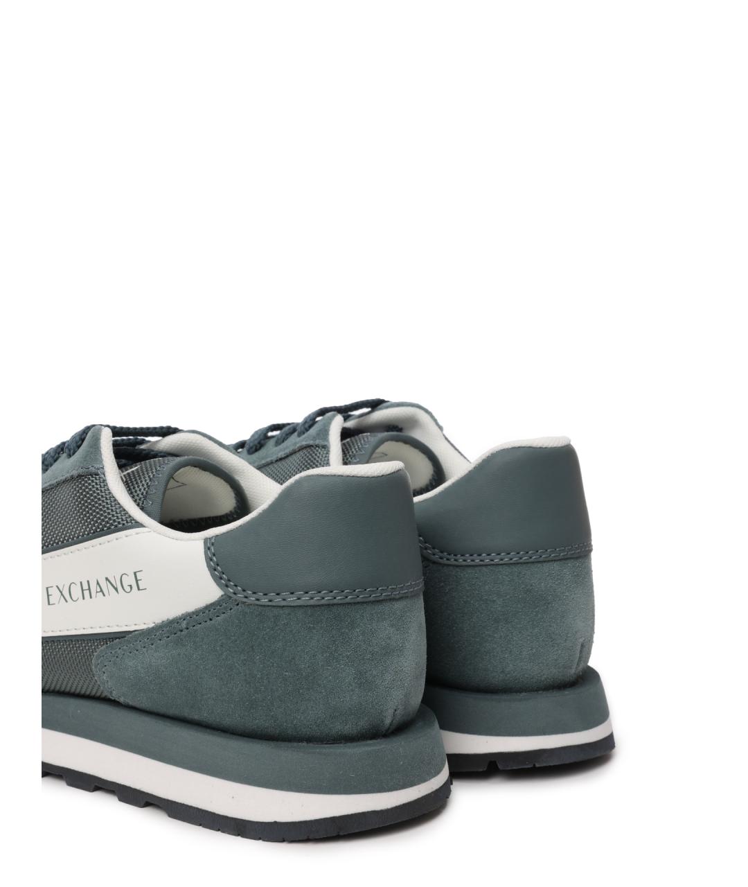 ARMANI EXCHANGE Зеленые замшевые низкие кроссовки / кеды, фото 6