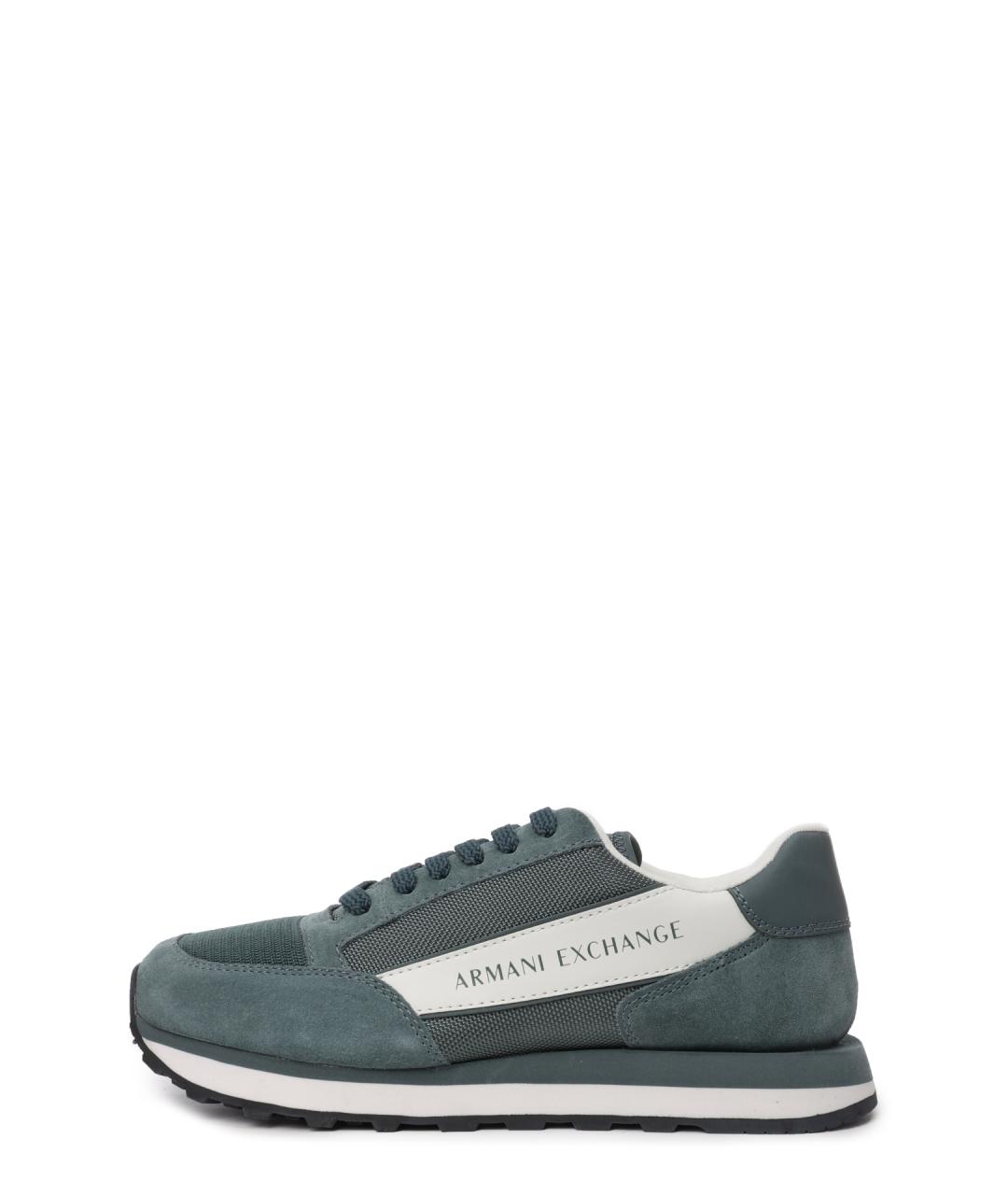 ARMANI EXCHANGE Зеленые замшевые низкие кроссовки / кеды, фото 8