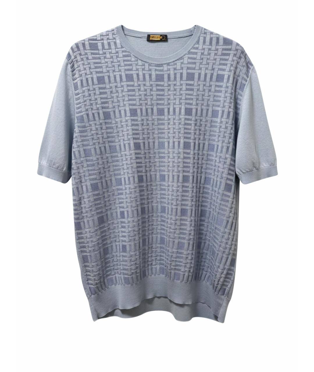 ZILLI Голубое поло с коротким рукавом, фото 1