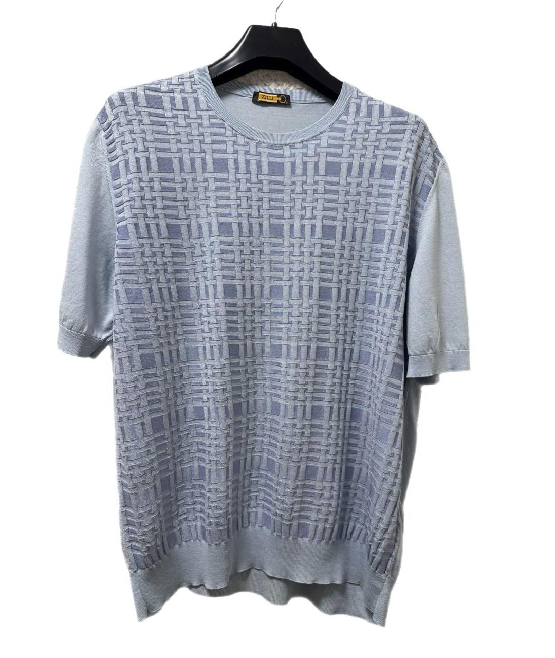 ZILLI Голубое поло с коротким рукавом, фото 5