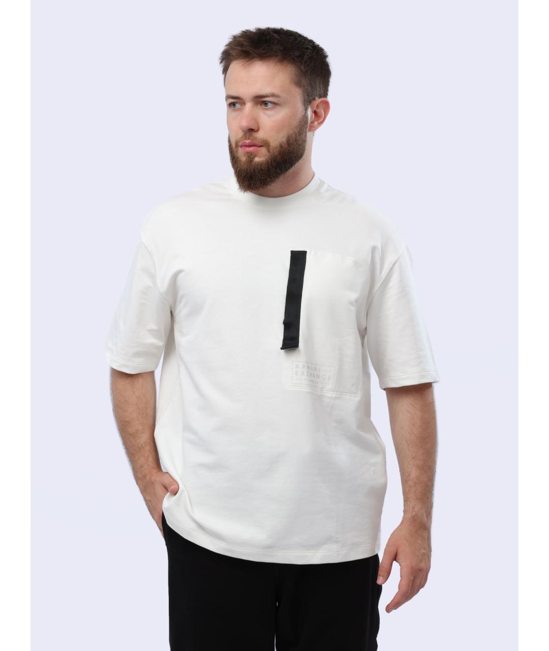 ARMANI EXCHANGE Белая хлопковая футболка, фото 7