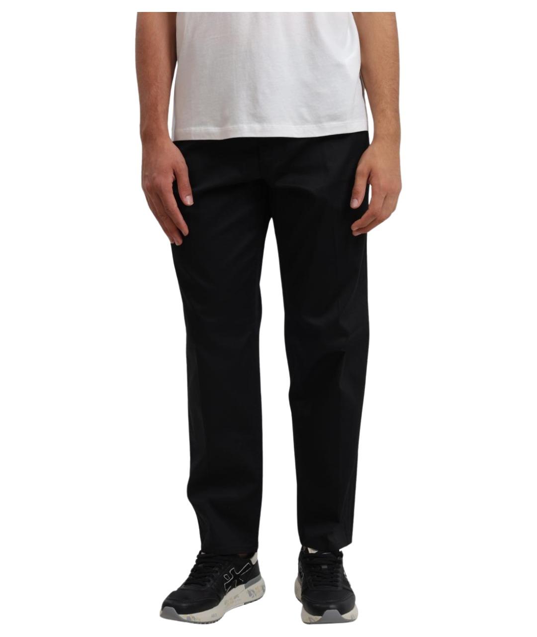 EMPORIO ARMANI Черные хлопковые прямые джинсы, фото 1