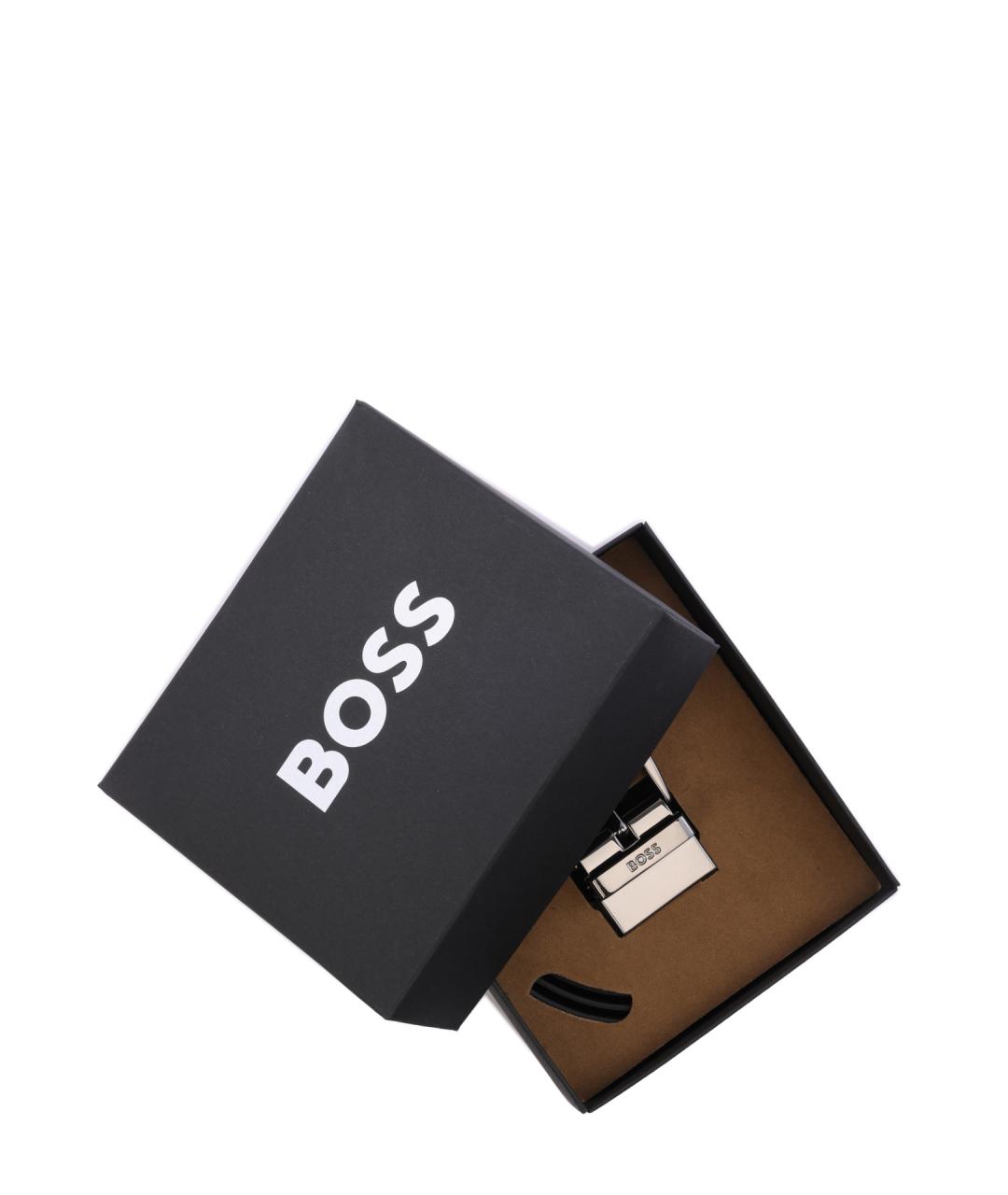 HUGO BOSS Черный кожаный ремень, фото 5