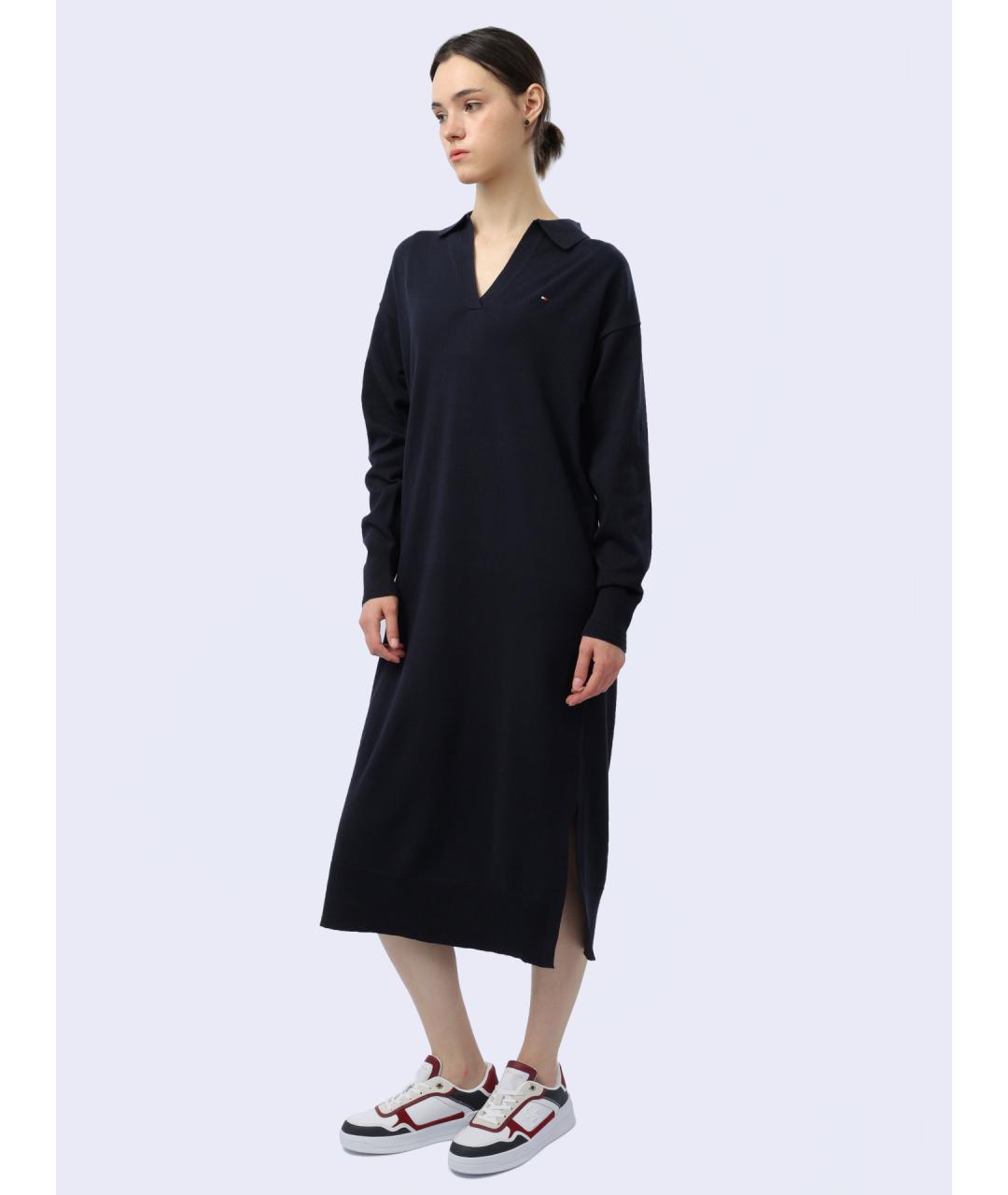 TOMMY HILFIGER Синее повседневное платье, фото 4