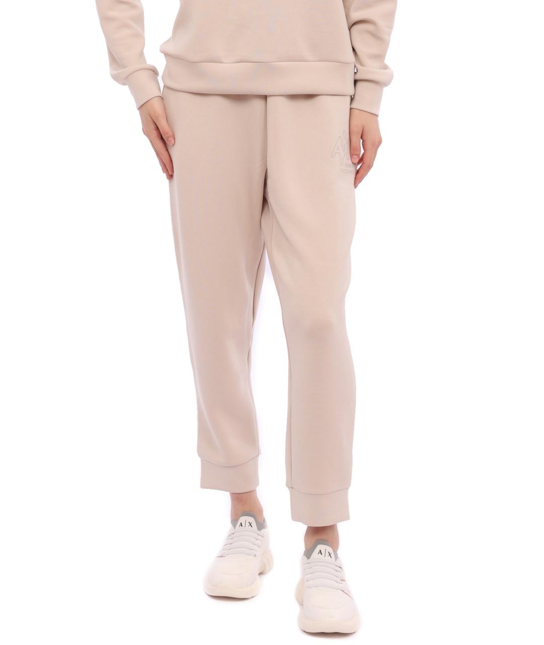 ARMANI EXCHANGE Бежевые вискозные прямые брюки, фото 3