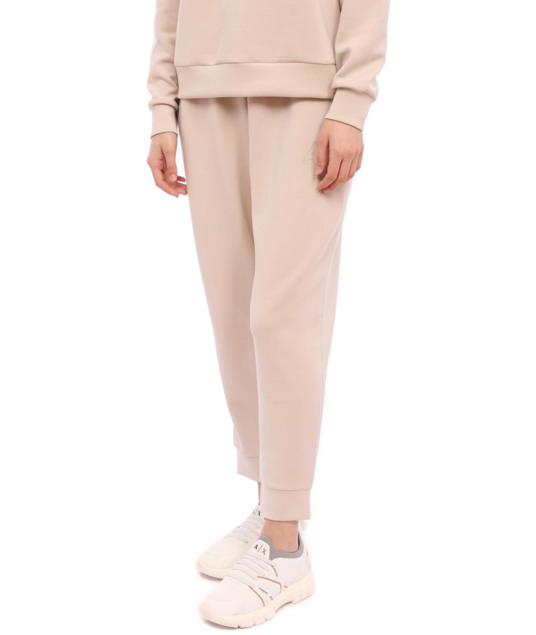 ARMANI EXCHANGE Бежевые вискозные прямые брюки, фото 4