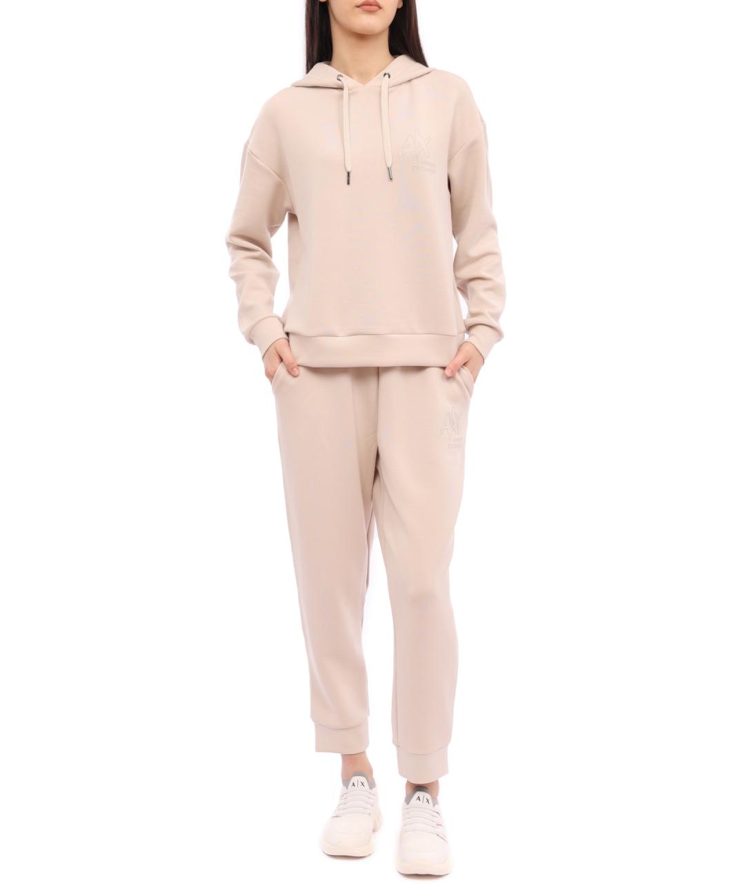 ARMANI EXCHANGE Бежевые вискозные прямые брюки, фото 2