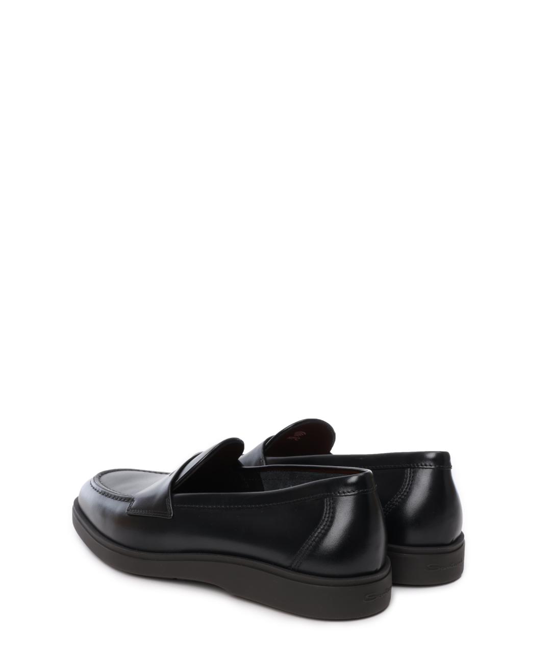 SANTONI Черные кожаные лоферы, фото 3