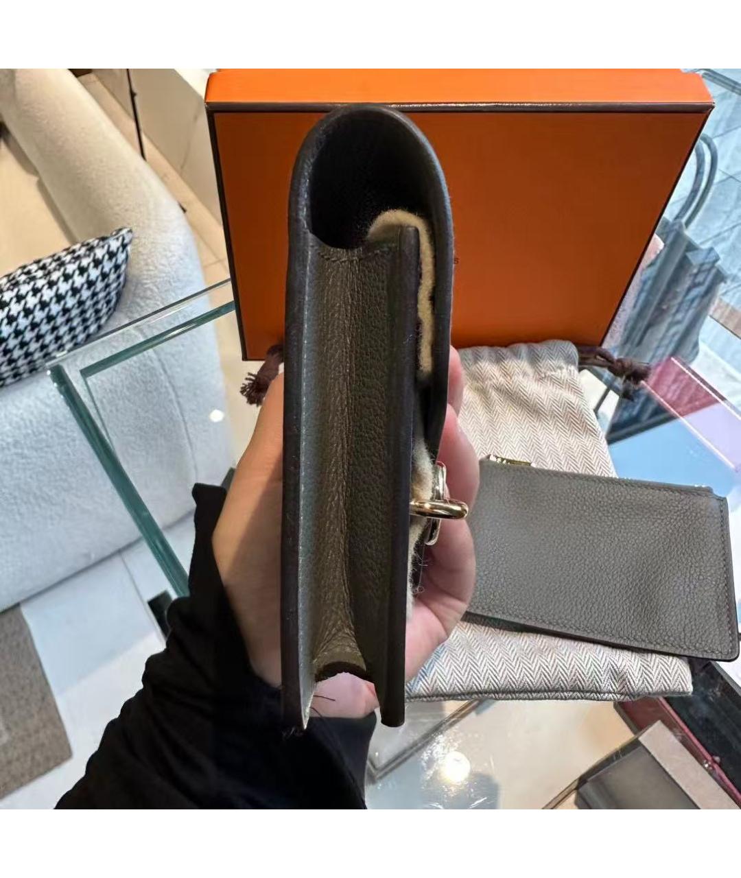 HERMES Серый кошелек, фото 3