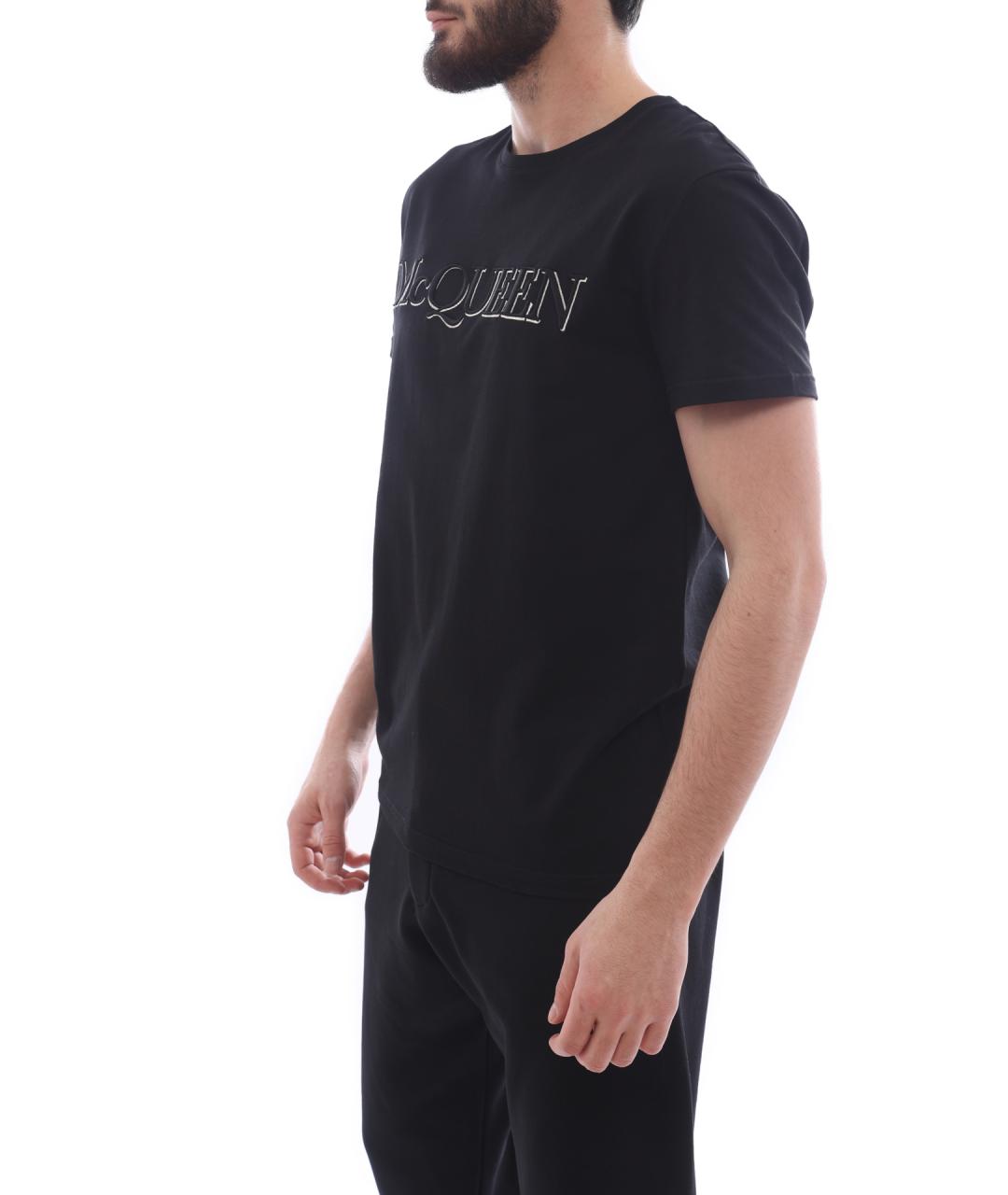 ALEXANDER MCQUEEN Черная хлопковая футболка, фото 3