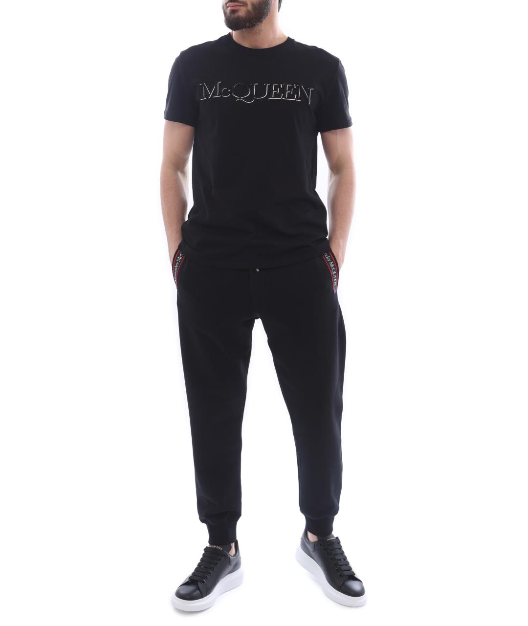 ALEXANDER MCQUEEN Черная хлопковая футболка, фото 2