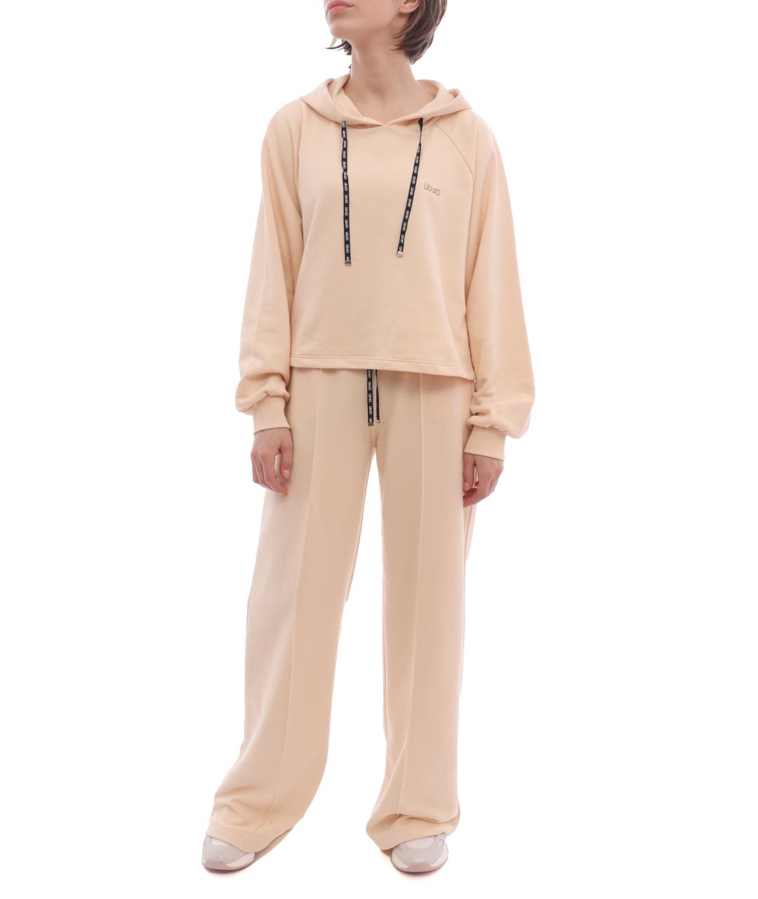LIU JO Бежевые хлопковые спортивные брюки и шорты, фото 2